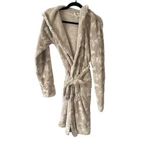 Vera Bradley S/M Owl Print Hooded‎ Plush Bathrobe